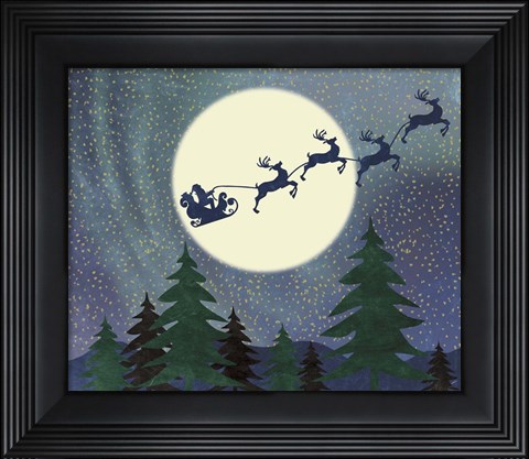 Framed Santa Moon Print