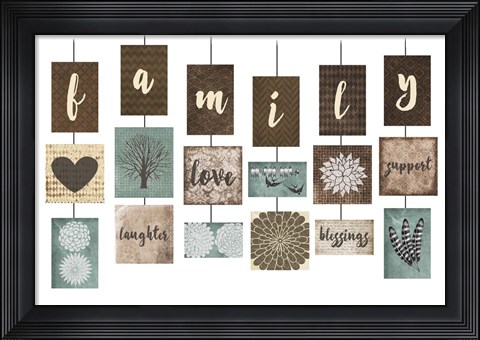 Framed Family Blessings (collage) Print