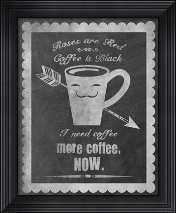 Framed Roses Coffee Print