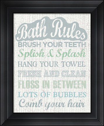 Framed Bath Rules Print