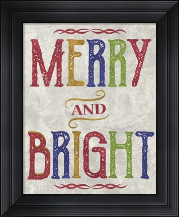 Framed Merry &amp; Bright Print