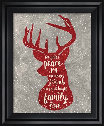 Framed Xmas Deer Print