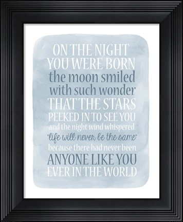 Framed Boy Night Born Print