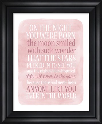 Framed Girl Night Born Print