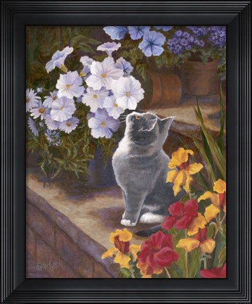 Framed Inspecting The Blooms Print