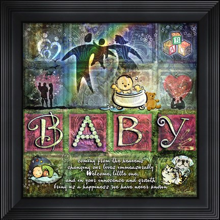Framed Welcome Baby Girl Print