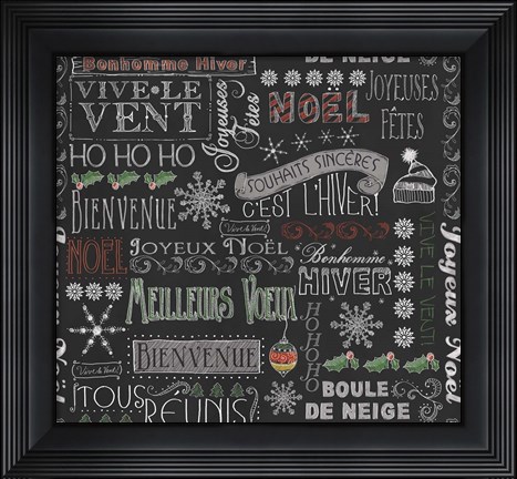Framed Chalk Christmas F Patt Print