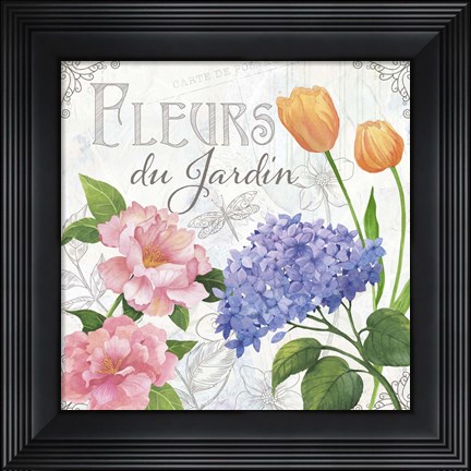 Framed Fleurs I Print