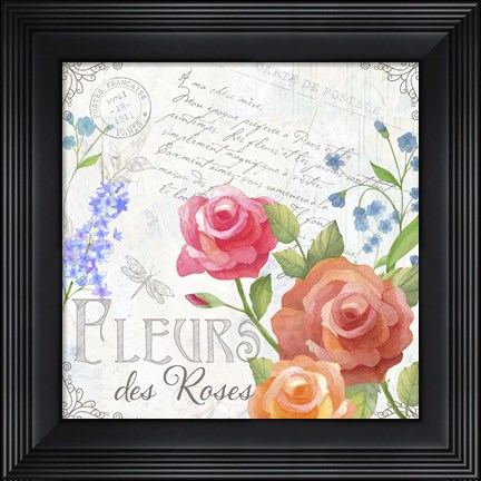 Framed Fleurs V Print