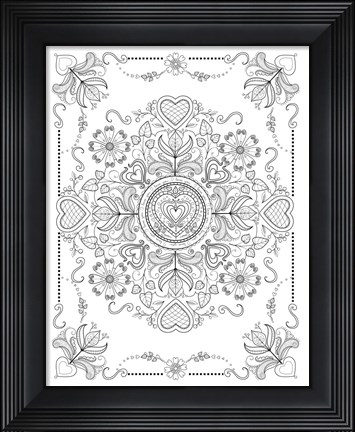 Framed Valentine MandalaL Print