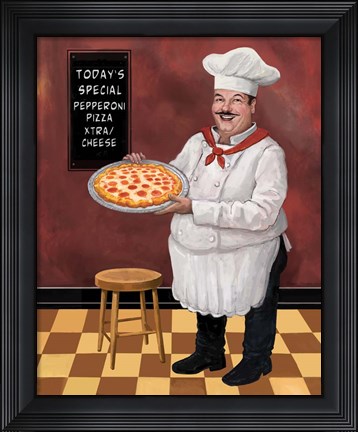 Framed Pizza Chef Master Print