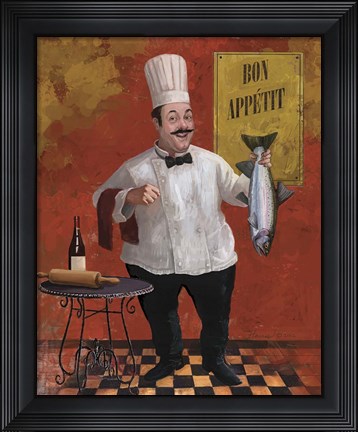 Framed Chef Fish Master Print