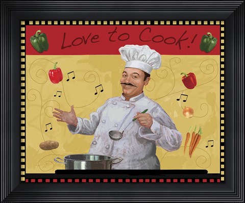 Framed Love to Cook Master Print