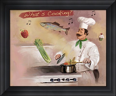 Framed Look What&#39;s Cooking Print