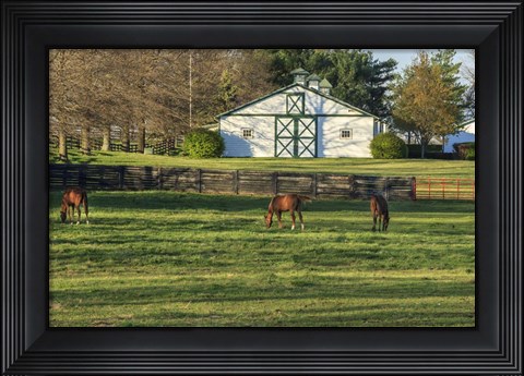 Framed Horse Farm Landscape Print