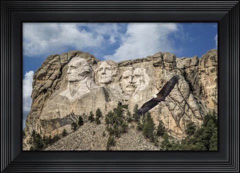Framed Mount Rushmore And Eagle Print