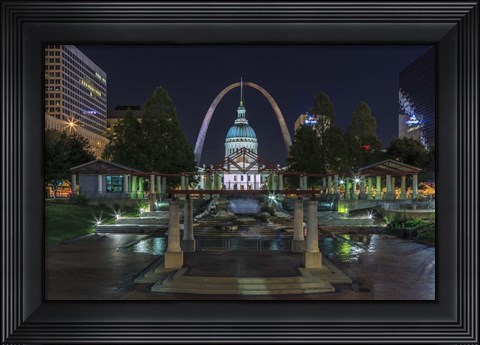 Framed St. Louis At Night Print