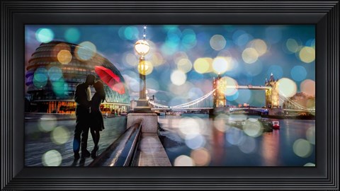 Framed Kissing in London Print