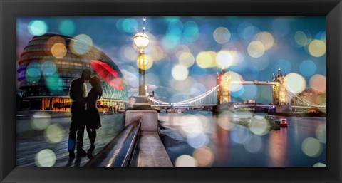 Framed Kissing in London Print