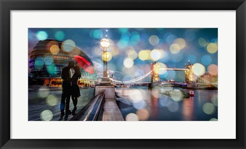 Framed Kissing in London Print