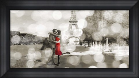 Framed Boulevard of Trees  (detail, BW) Print