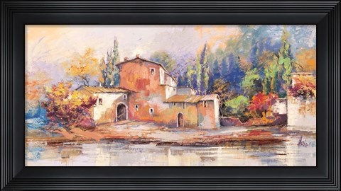Framed Case sul lago Print