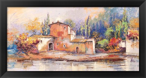 Framed Case sul lago Print