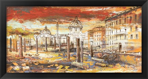 Framed Tramonto su Roma Print