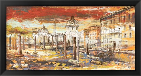 Framed Tramonto su Roma Print