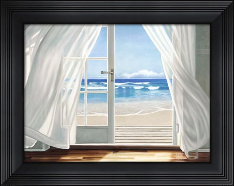 Framed Window by the Sea Print