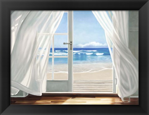 Framed Window by the Sea Print