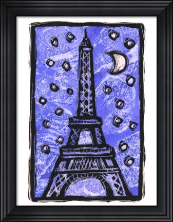 Framed Eiffel Tower Moon Print