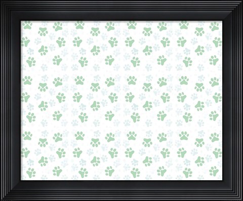 Framed Fun Kitties Pawprints Pattern Print