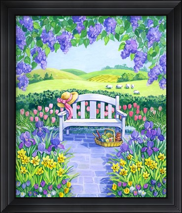 Framed Garden Seat Print