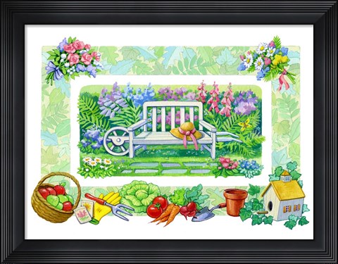 Framed Wheelbarrow Seat Print