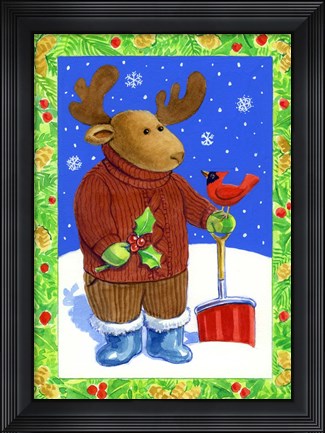 Framed Helping Hand Moose Print