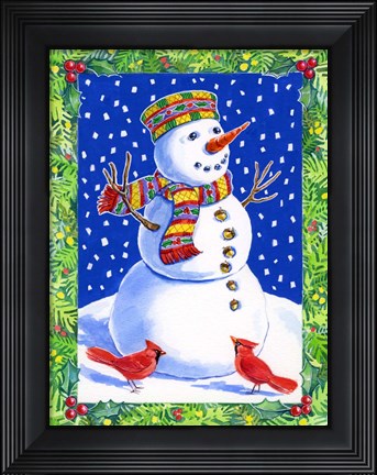 Framed Joyful Snowman Print