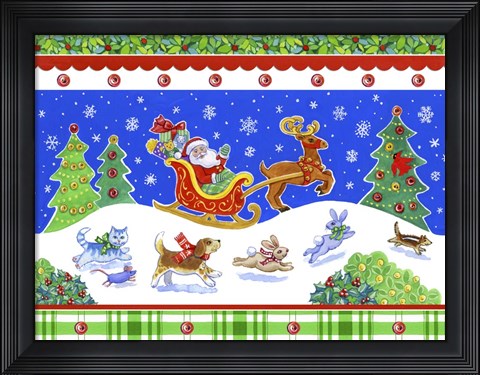 Framed Over the Hills with border Print