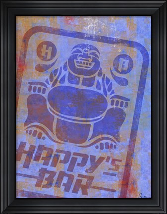 Framed Happy Bar Print