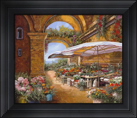 Framed Il Mercato Sotto i Portici Print