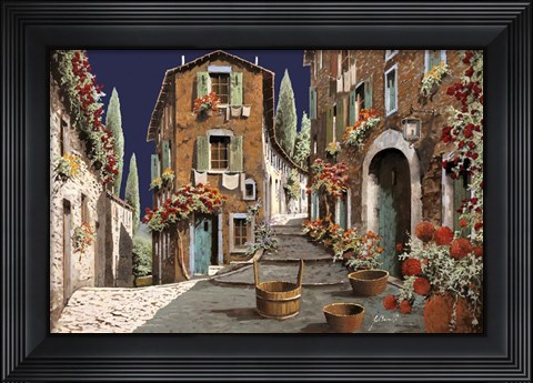 Framed Due Strade al Mattino Print