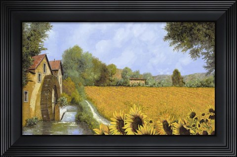 Framed IL Mulino e i Girasoli Print