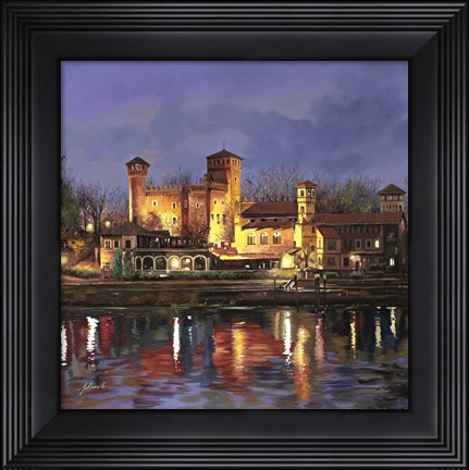 Framed Il Castello Medioevale di Notte Print