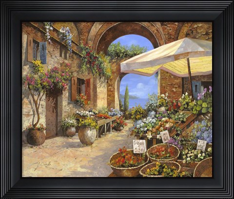 Framed Il Mercato del Lago Print