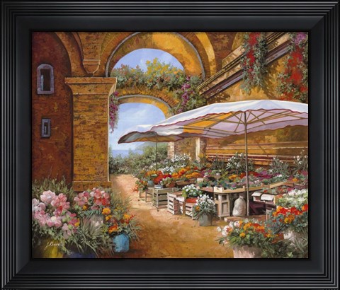 Framed Il Mercato Sotto i Portici Print