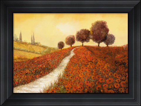 Framed La Collina dei Papaveri Print
