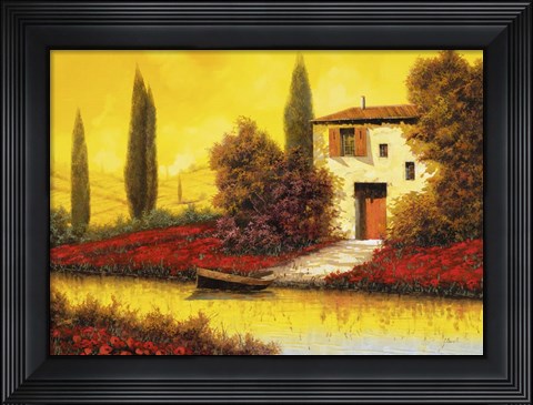 Framed Lungo il Flume Tra I Papaveri Print