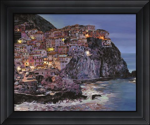 Framed Manarola at dusk Print