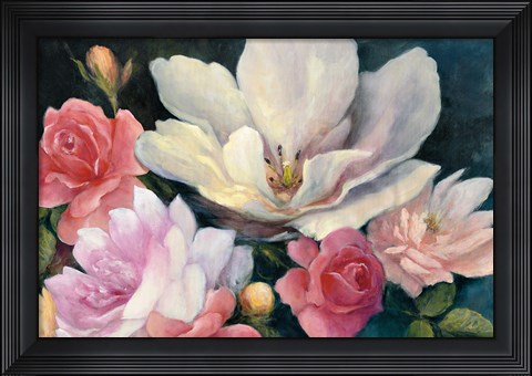 Framed Flemish Fantasy Rose Crop Print