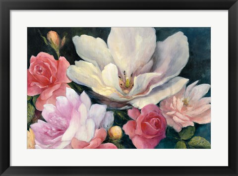 Framed Flemish Fantasy Rose Crop Print